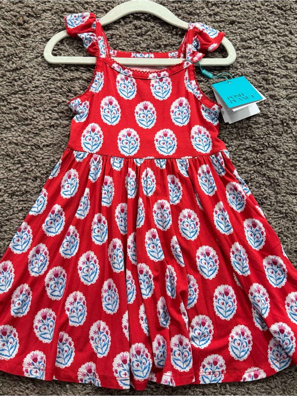 Posh Peanut red toddler girl dress